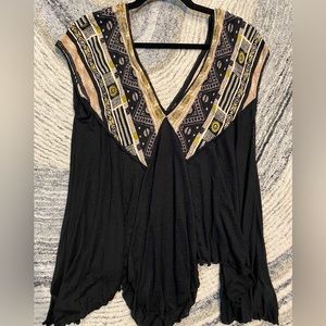 FREE PEOPLE We Are Golden Tribal Swing Top